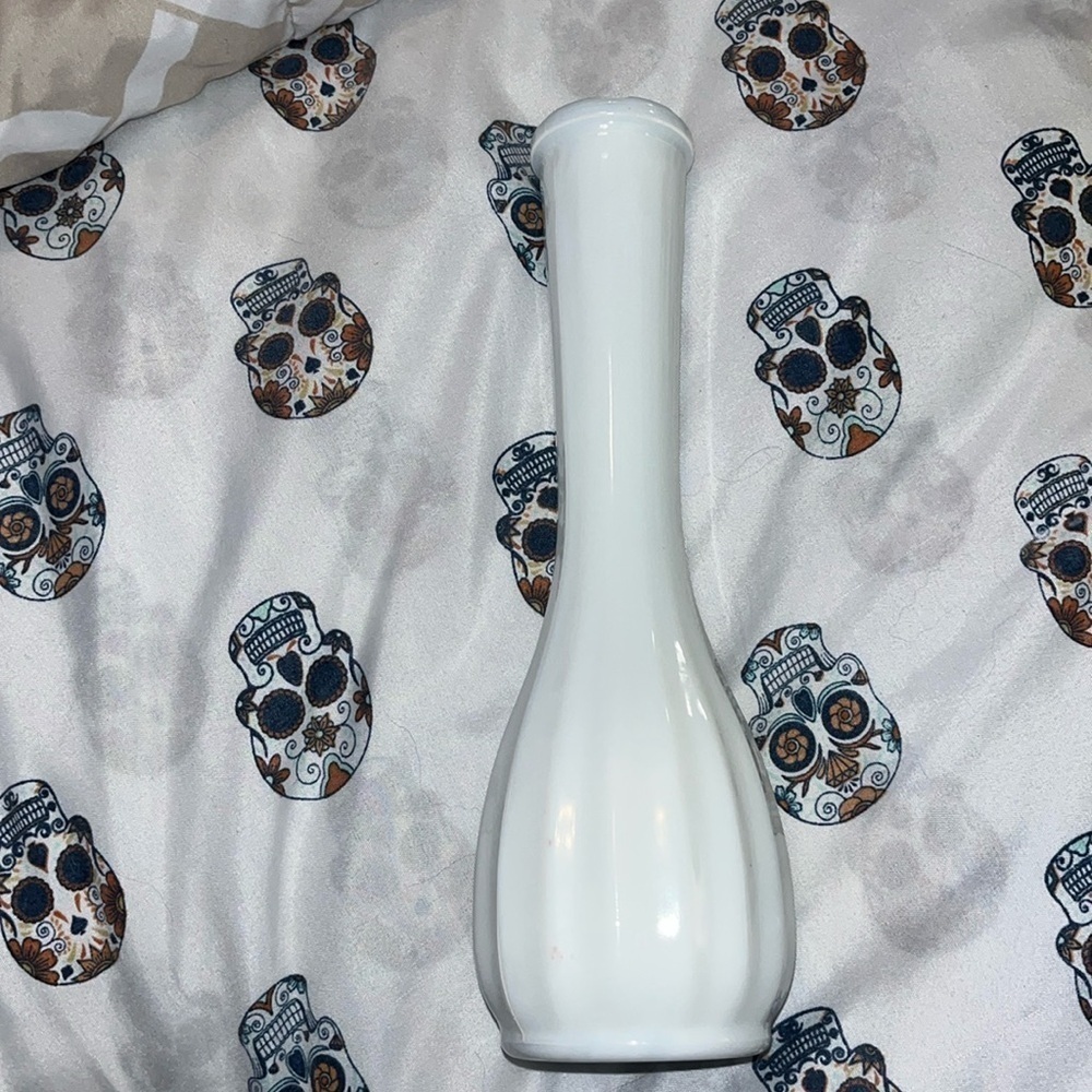 Vintage White Milk Glass Flower Bud Vase 9" CLG Co
